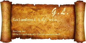 Galambosi Lívia névjegykártya